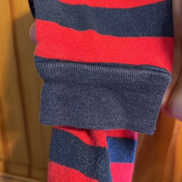 Boys red/blue stripe pajama set size 12-18 months by Leveret - Picture 8 of 8